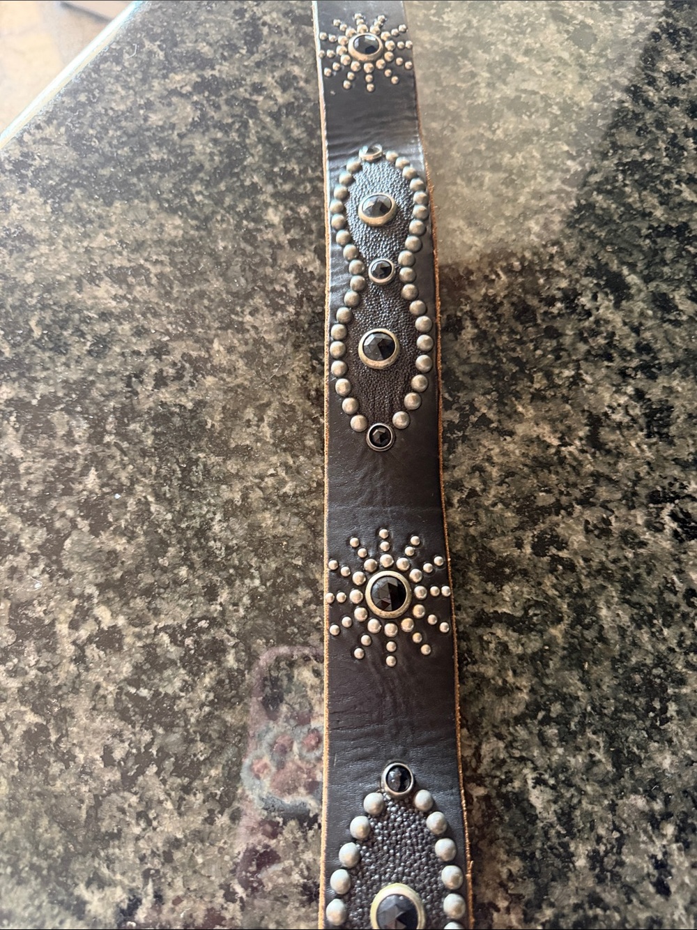 Chrome Hearts inspired black leather Gothic belt 38” inches and 1 3/4” thicknes - Picture 6 of 12
